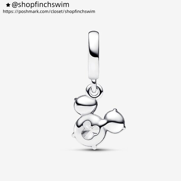 Pandora Disney Mickey Mouse Sparkling Head Silhouette Dangle Charm - Picture 2 of 5